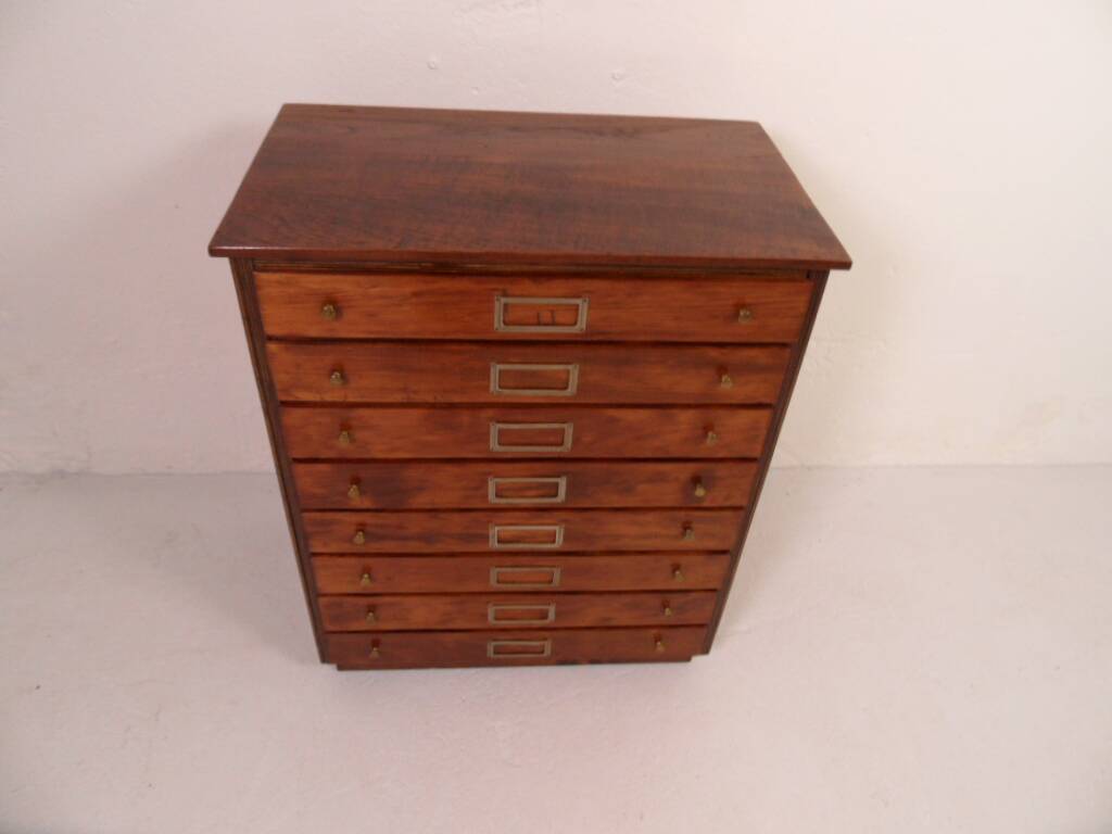 Classeur d'horloger ancien avec tiroirs