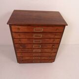 Classeur d'horloger ancien avec tiroirs