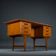 Danish teak desk by Gunnar Nielsen for Tibergaard 1960s