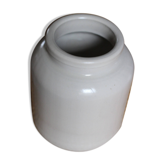 Vintage glazed stoneware vase in greige.