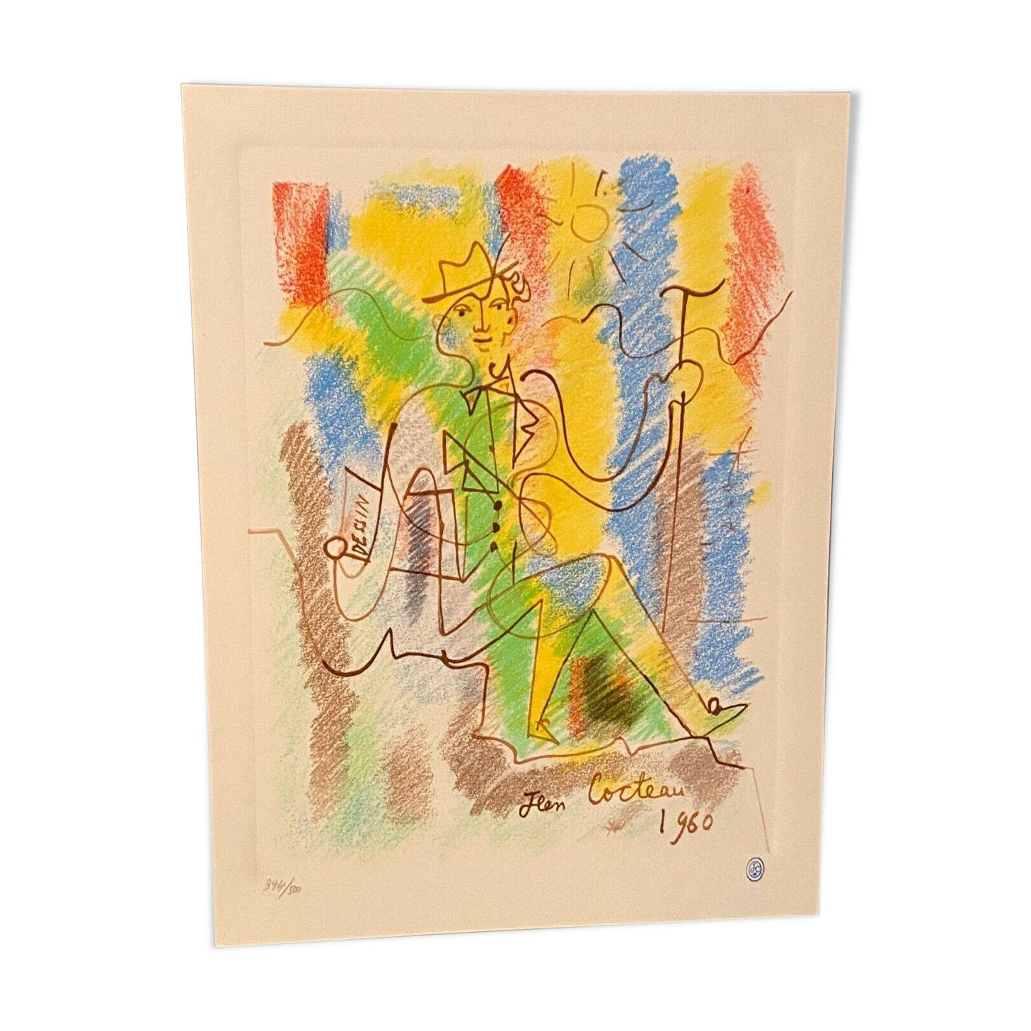 Original lithograph numbered Jean Cocteau