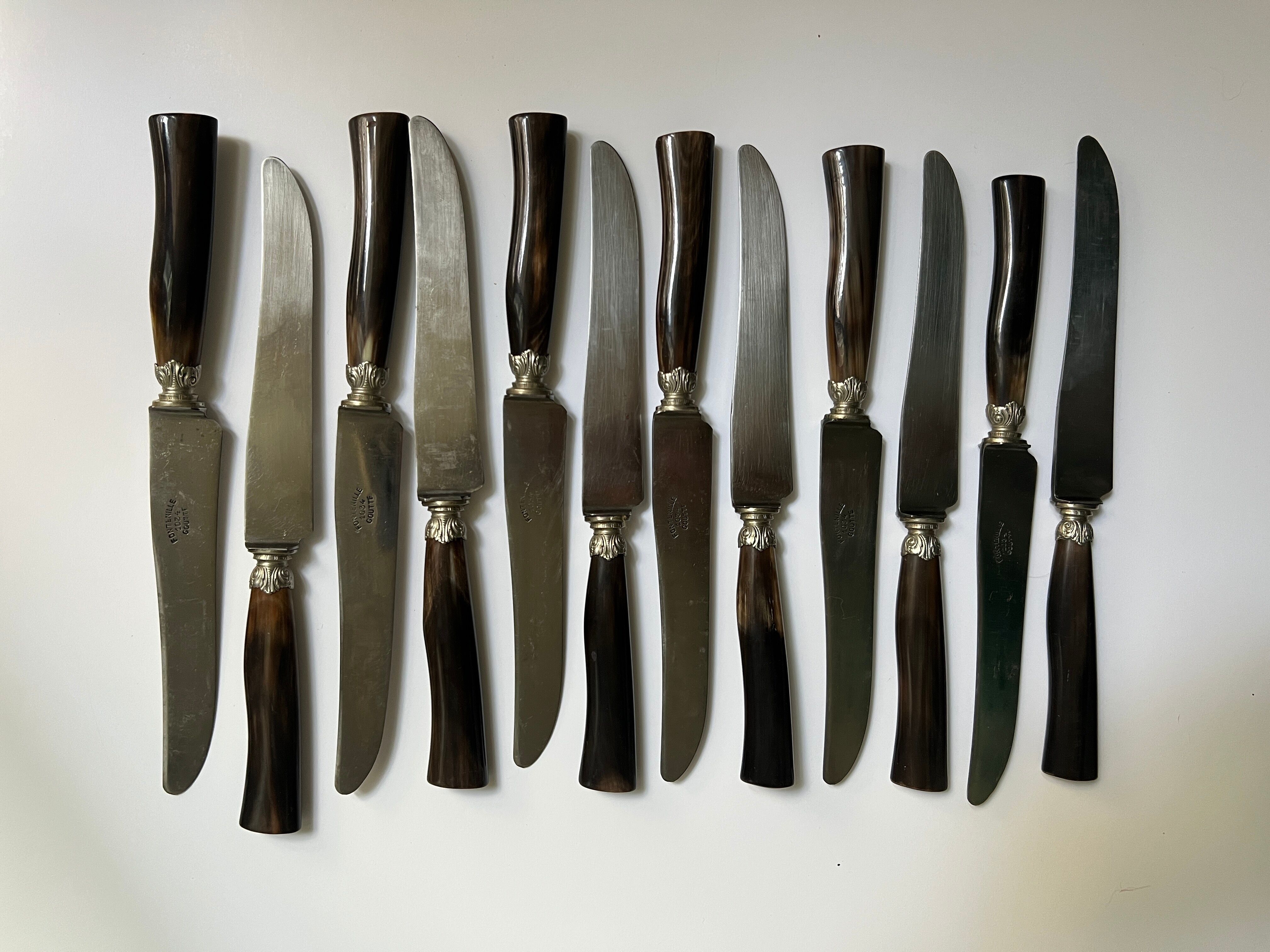 Set of 12 old knives Fontenille Pataud