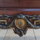 Buffet desserte Louis XVI en placage d'acajou et marqueterie de bois précie