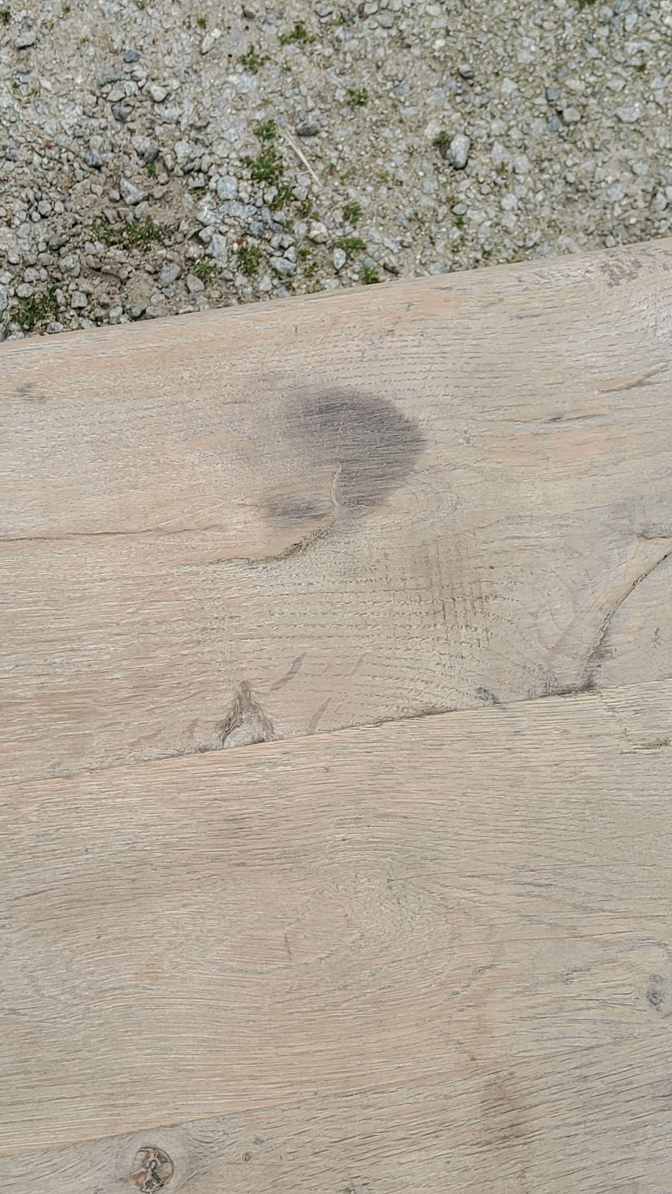 Old brutalist oak farmhouse coffee table