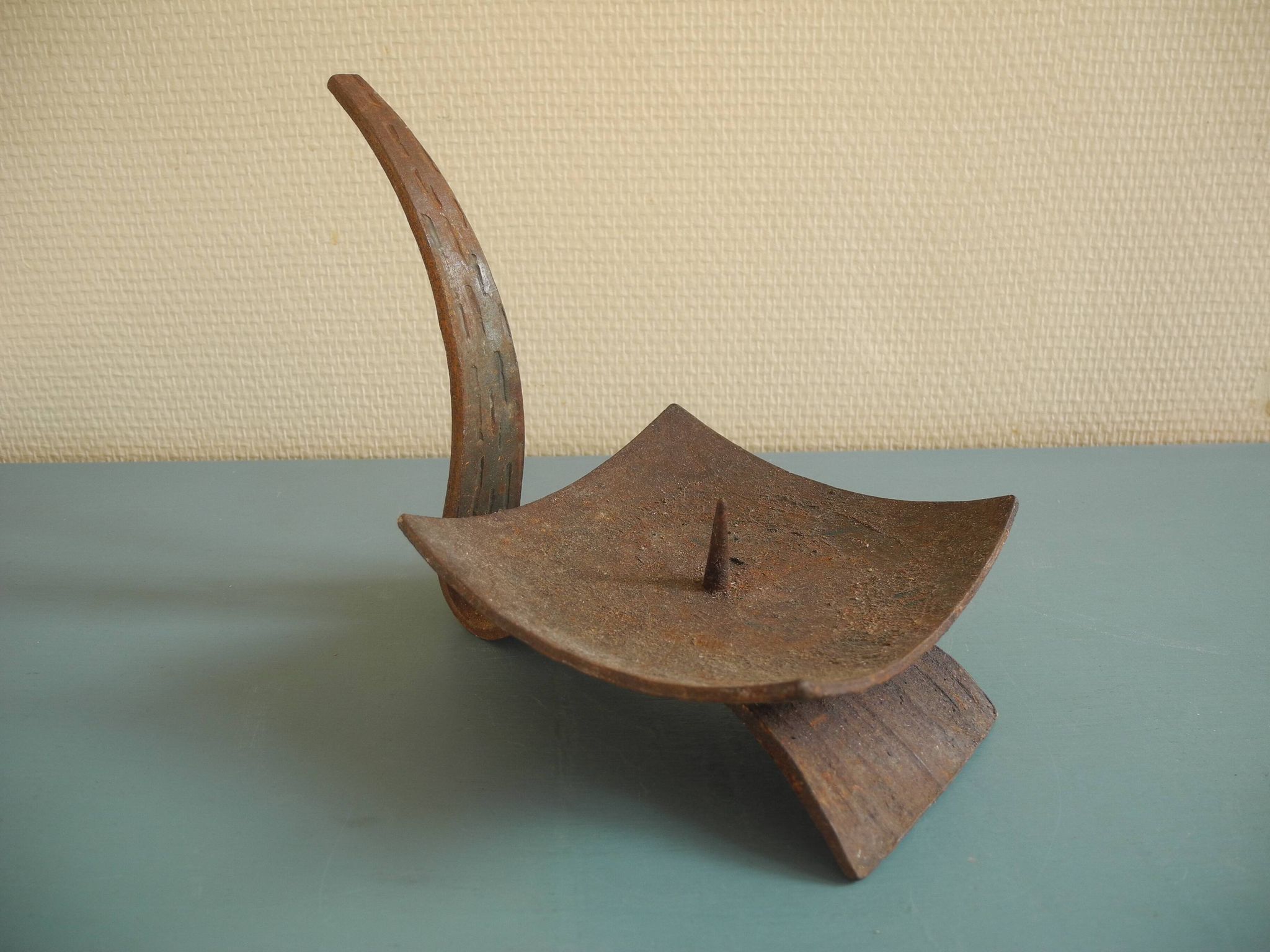 ancien chandelier bougeoir brutaliste vintage candle holder candlestick