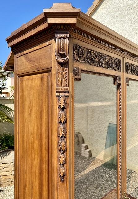 Louis XVI-style walnut library showcase