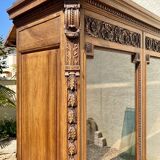 Louis XVI-style walnut library showcase