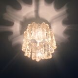 Mid-Century Murano Ice Glass Ceiling Lamp by J.T. Kalmar, Austria, 1960s