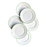 6 Ed. Honoré dinner plates in pale green and gold porcelain