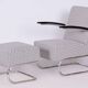 Set of Bauhaus Armchair with Foot Stool from Mücke-Melder, 1930s