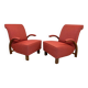 Red Art Deco lounge chairs