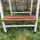 Vintage stepladder in Formica, wood and chromed metal