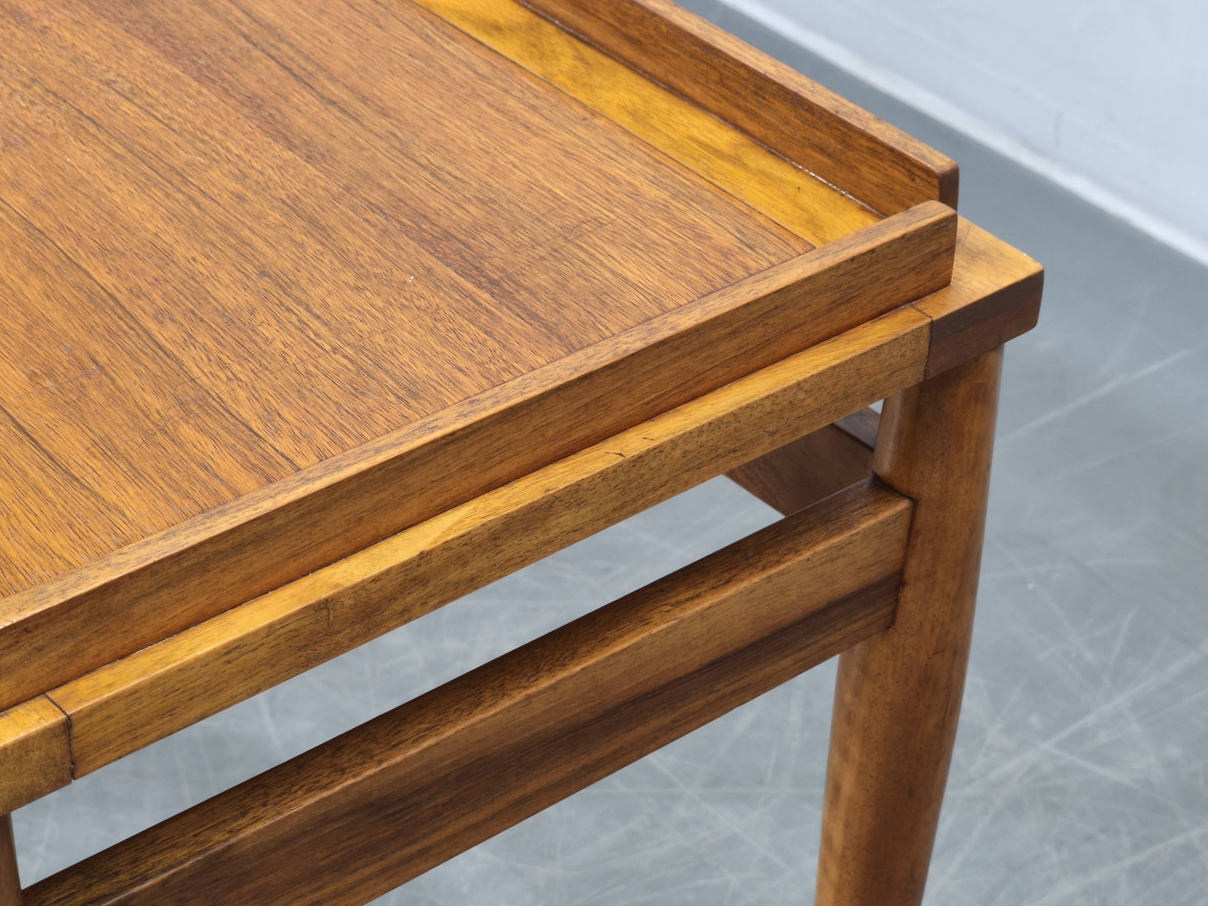 Mid Century Walnut Serving Cart, Czechoslovakia, 1970s