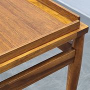 Mid Century Walnut Serving Cart, Czechoslovakia, 1970s
