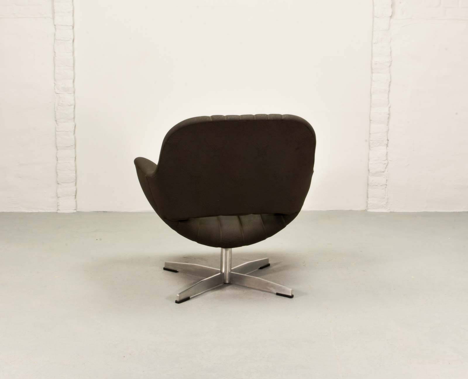 Rohé Chocolate Brown Leatherette Vintage Design Lounge Chair, 1960s