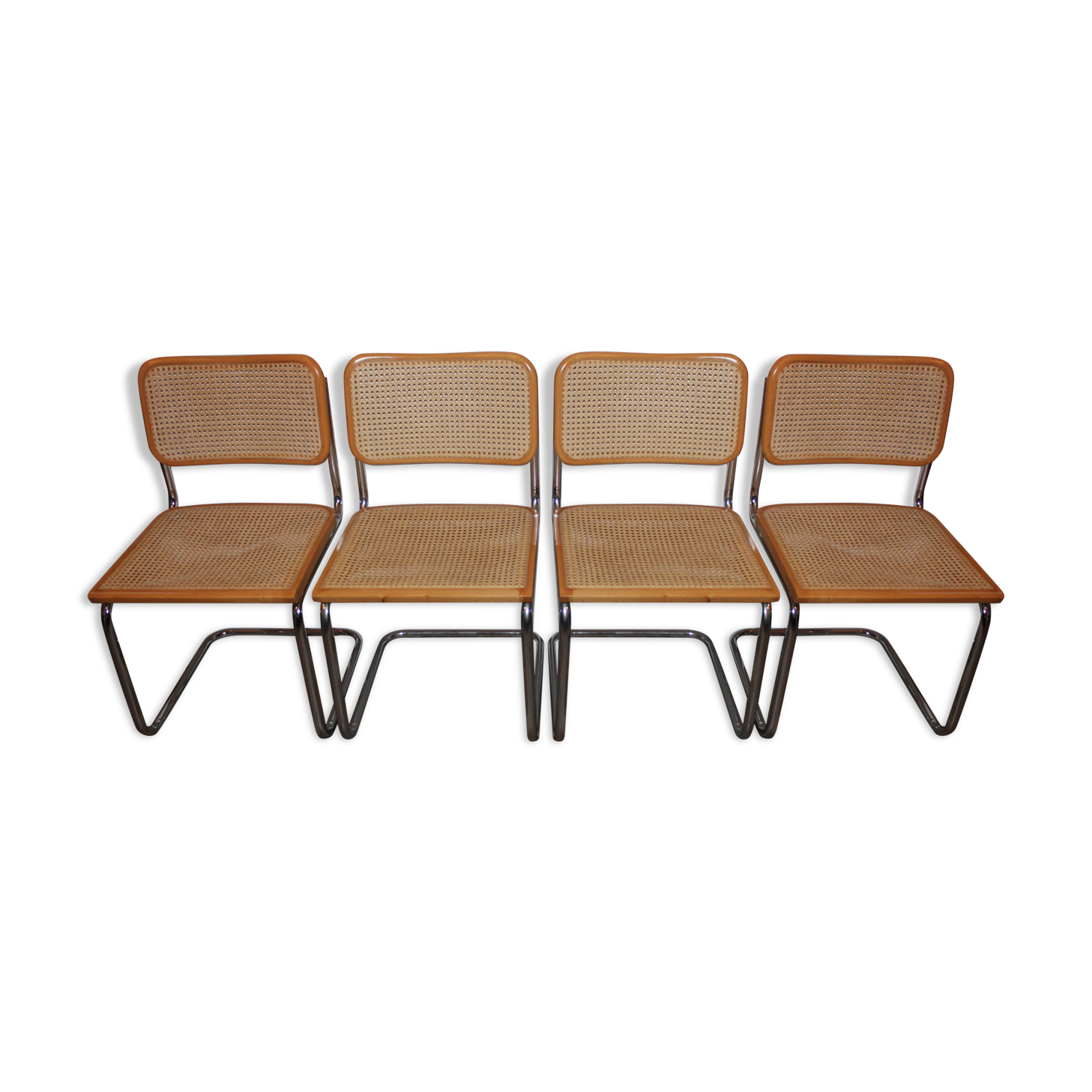 Lot de 4 chaises Cesca B32 par Marcel Breuer