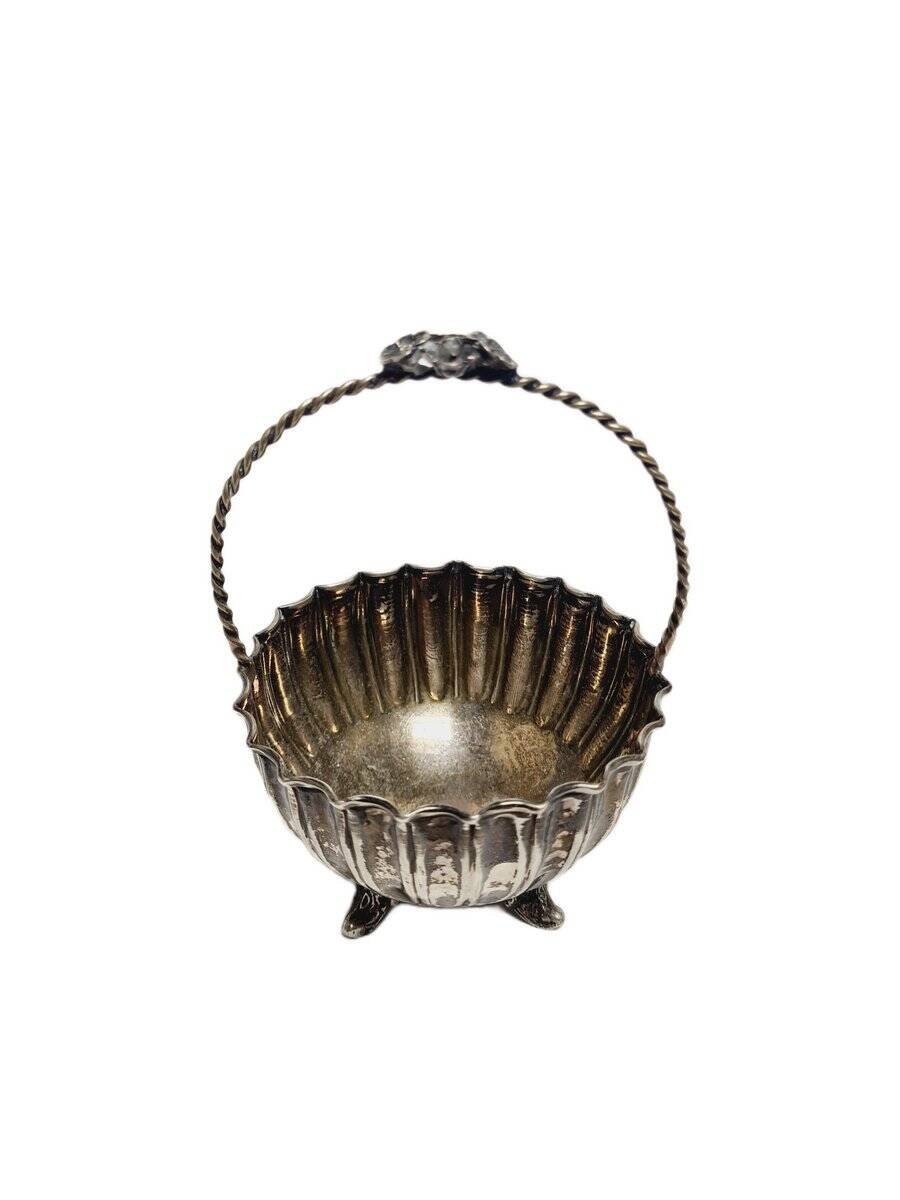 Bol à sucre en argent Art Déco, années 1950