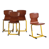 Yellow Retro Dining Chairs (Circa 1950). Set of 4