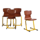 Retro yellow dining chairs (circa 1950). Set of 4 pieces.