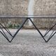 Metal and glass coffee table, 1980