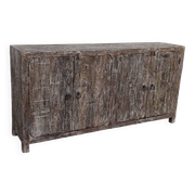 Buffet 4 portes en bois brut