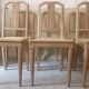 6 chaises cannées art déco rénovées