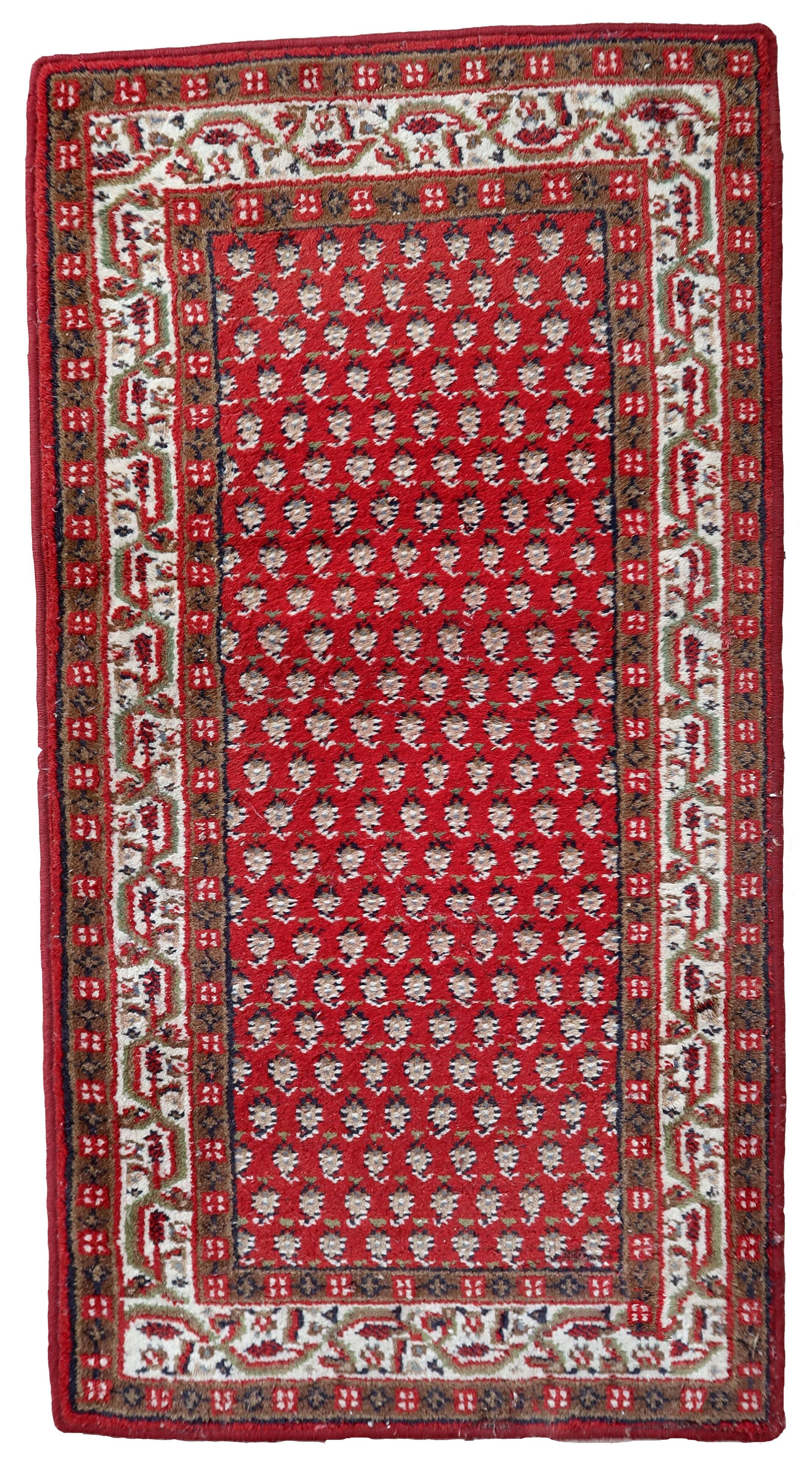 Tapis vintage fait main Seraband indien – 74 cm x 140 cm