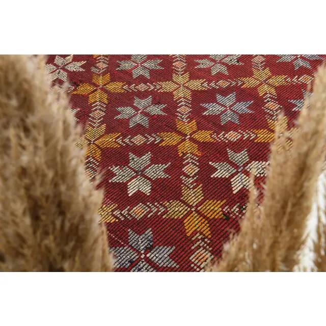 1970s Vintage Turkish Hand-Knotted Wool Cotton Red Area Rug 188x277