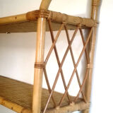 Rattan wall shelf