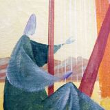 Walter Lewy 1905-1995 Surrealist scene - signed and dated 1974.