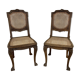 Paire de chaises cannée pieds pattes de lion