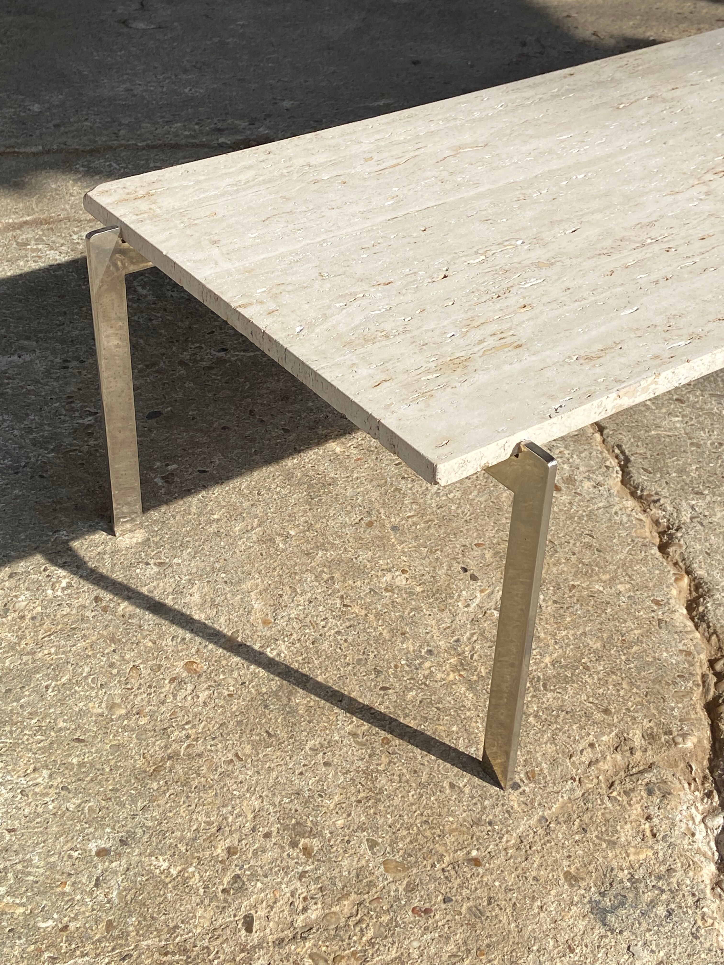 1970 rectangular travertine coffee table