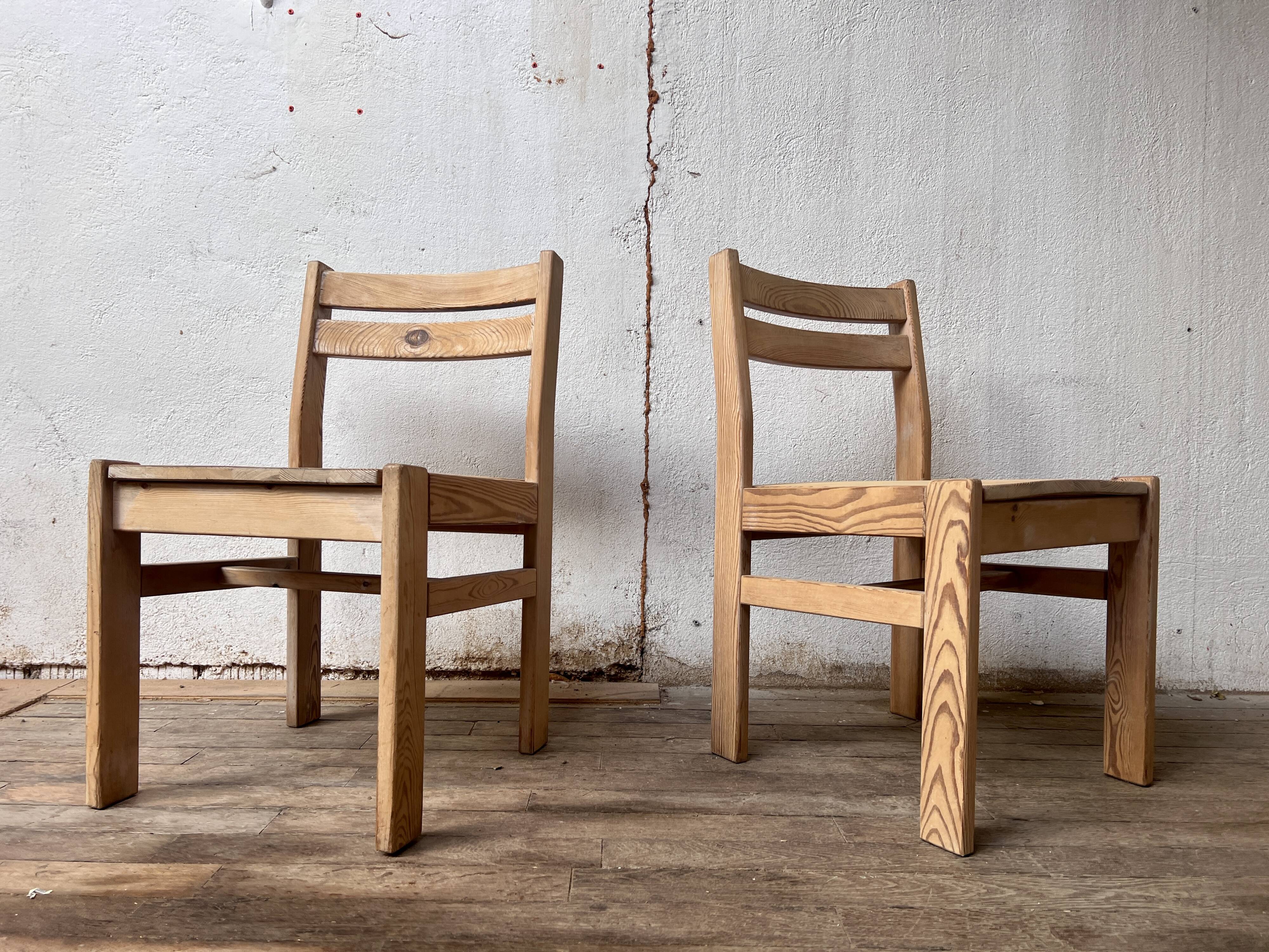 Pair of vintage dlg charlotte perriand Illmari tapiovaara chairs