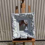 Baroque style mirror - white
