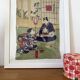 The Fisherman & Tea Ceremony. Duo of Japanese prints on rice paper.