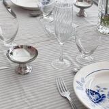 Set of 6 blue ironstone deep plates.