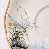 Set of 2 Gien Magellan "Caribbean" cups and saucers, vintage earthenware