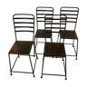 4 metal chair-stools, France 90s