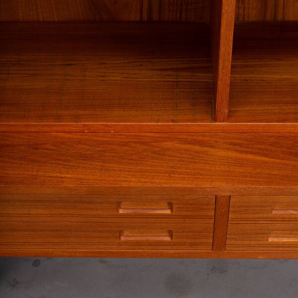 Enfilade et bibliothèque Deens Design modèle n° 26 en teck par Hundevad & Co, 1960s