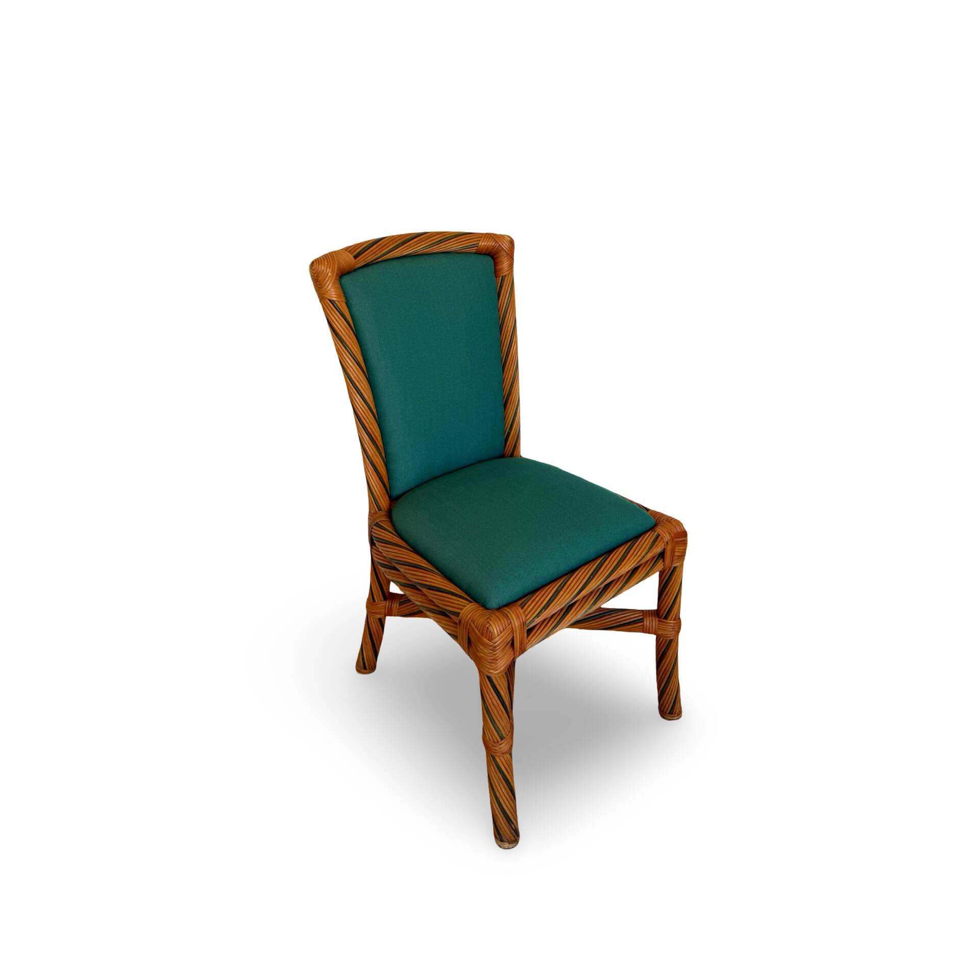 Set of six vintage bamboo and rattan dining chairs
