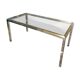 Table verre inox et laiton