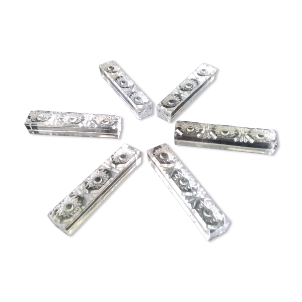 6 Porte couteaux rectangulaires Cristal au Plomb