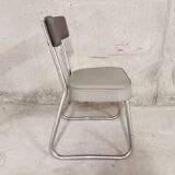 Chaise de bureau vintage années 50 60 en skai et métal chromé