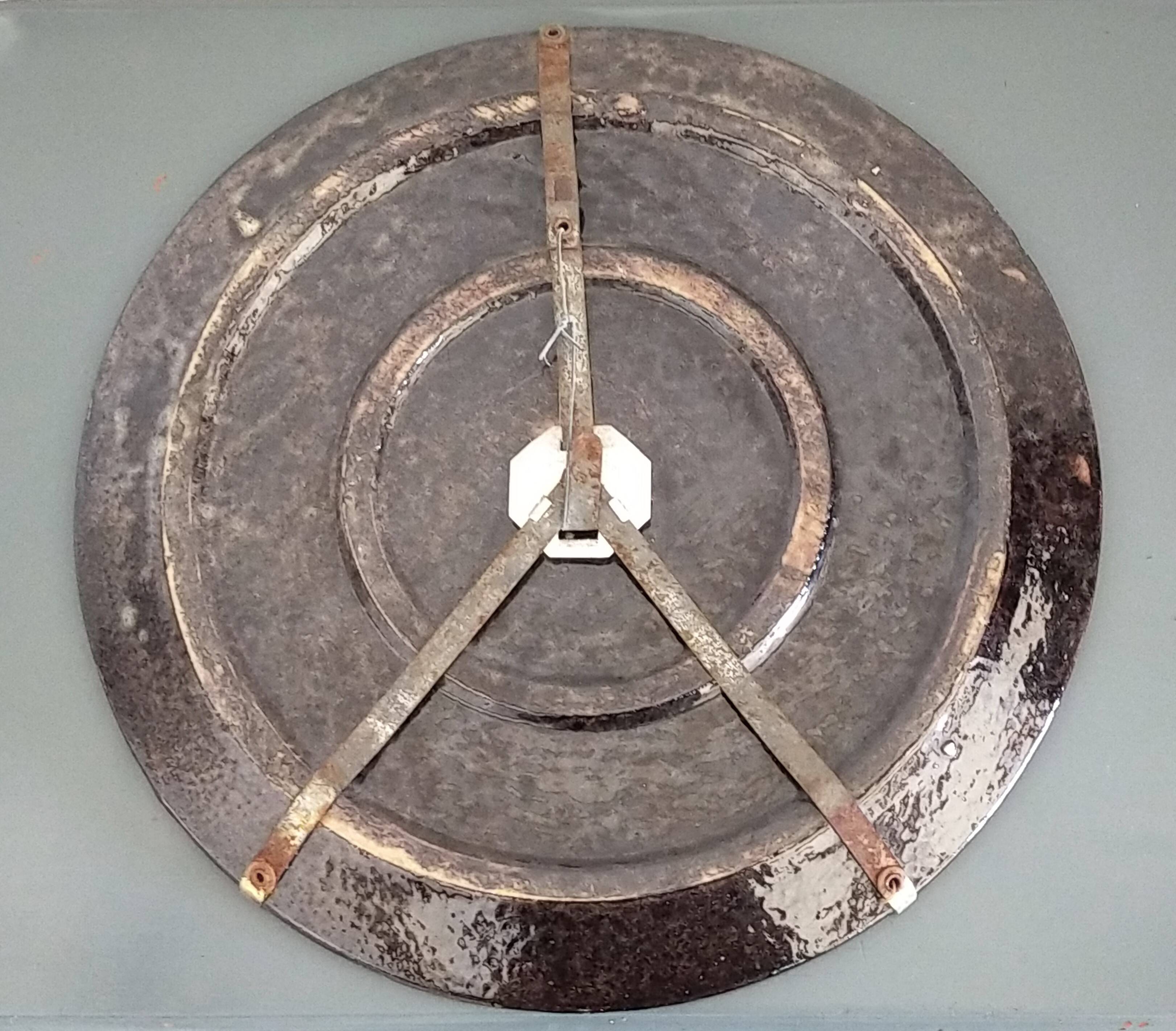 Plat Dauphinois vintage en terre cuite vernissée décor roses