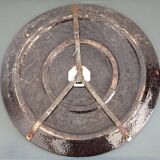 Plat Dauphinois vintage en terre cuite vernissée décor roses