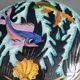 Bonbonnière en céramique motifs poissons