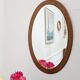 Miroir ovale scandinave en teck – années 60