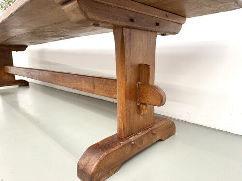 Monastery table in solid oak, 350 cm, circa 1900.