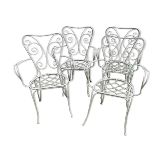 4 chaises en fer forgé