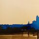 Signed watercolour painting in two colours "Twilight over Venice"